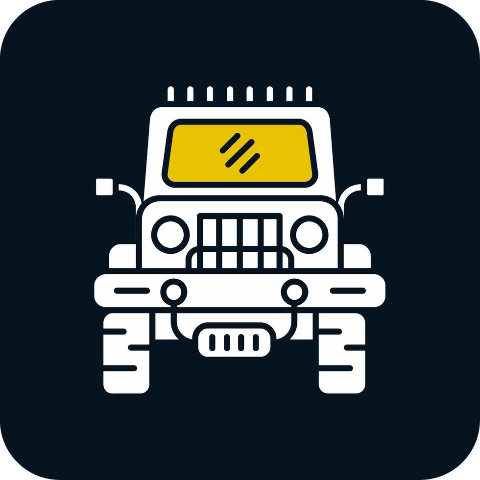 Jeep Glyph Two Color Icon vector