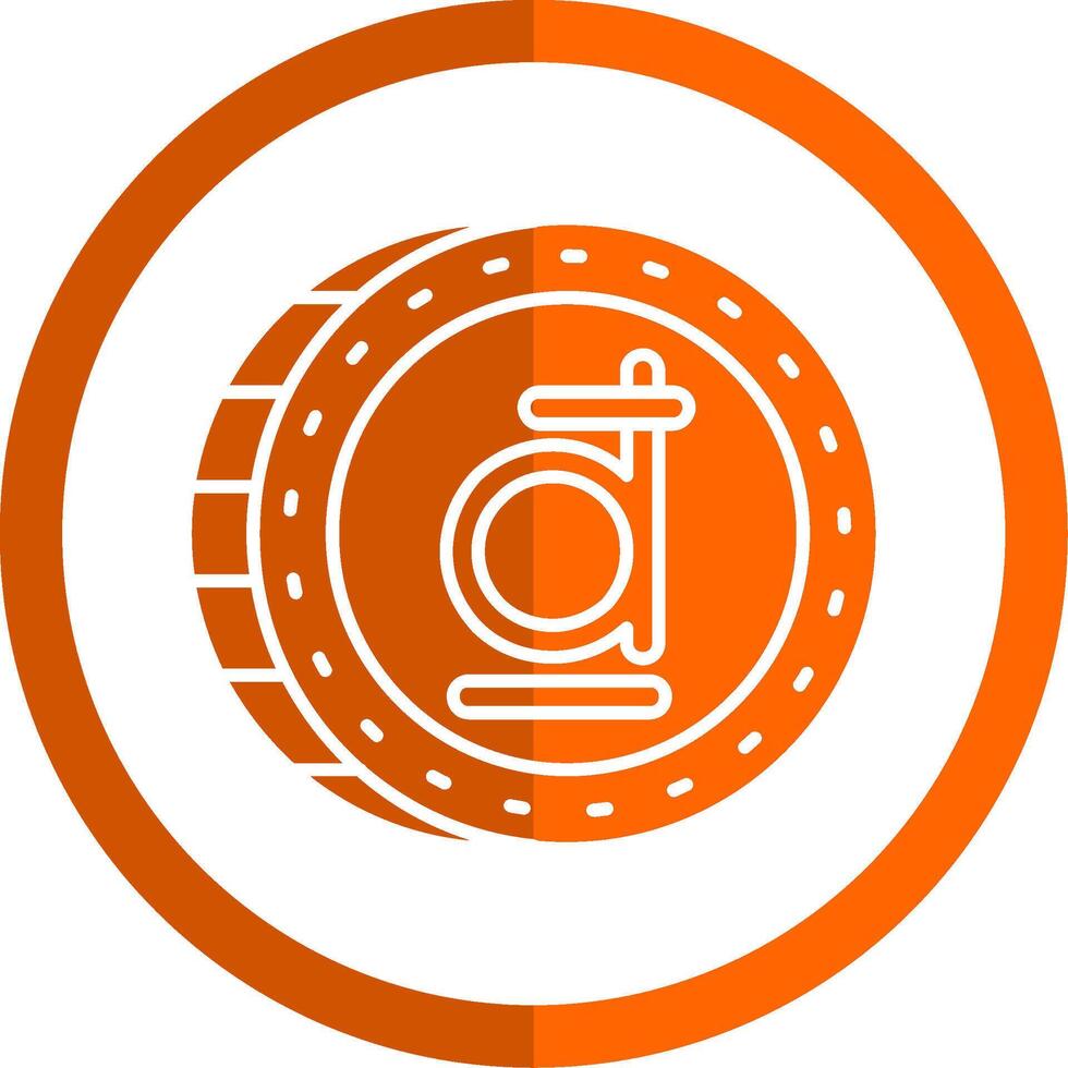 Dong Glyph Orange Circle Icon vector