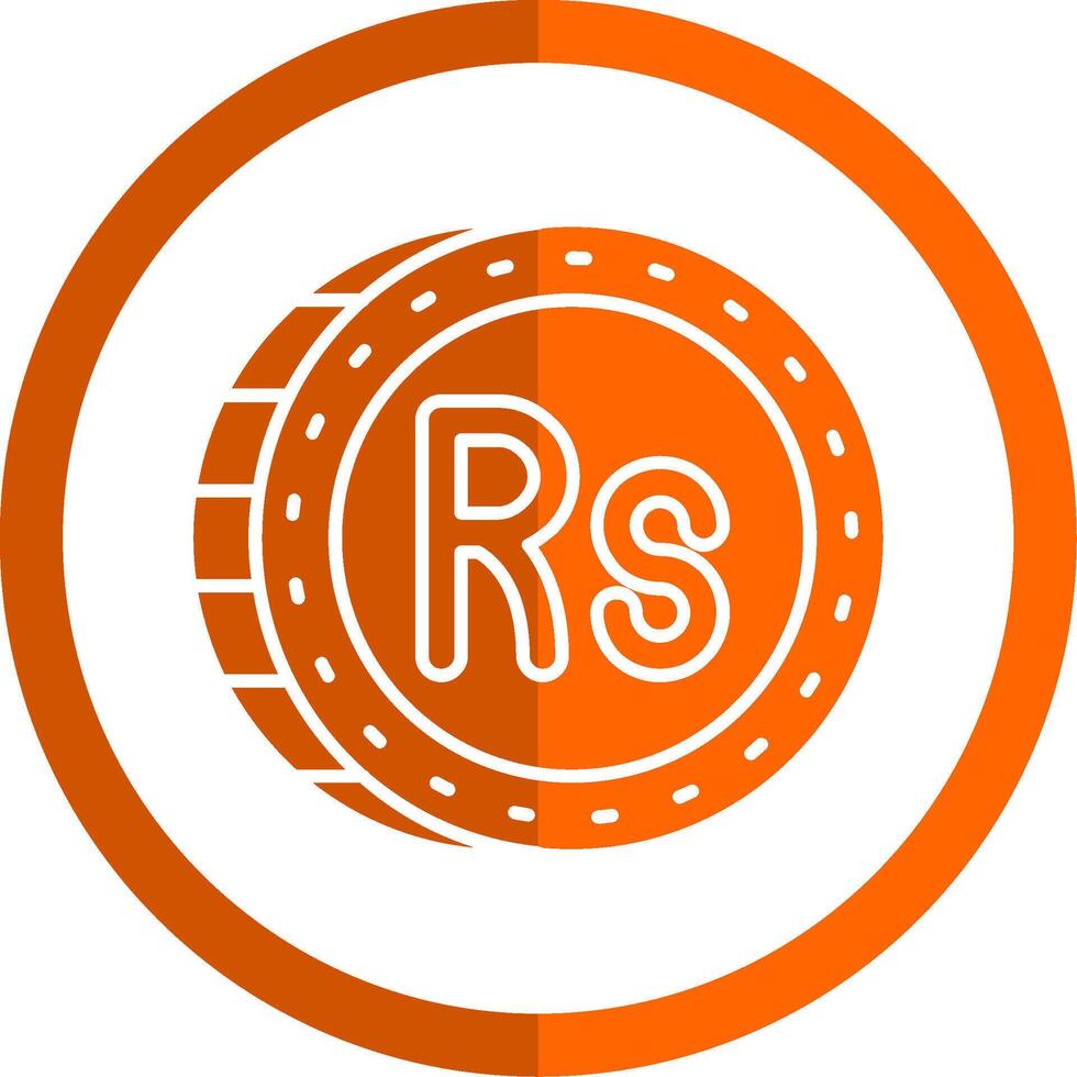 Rupee Glyph Orange Circle Icon vector