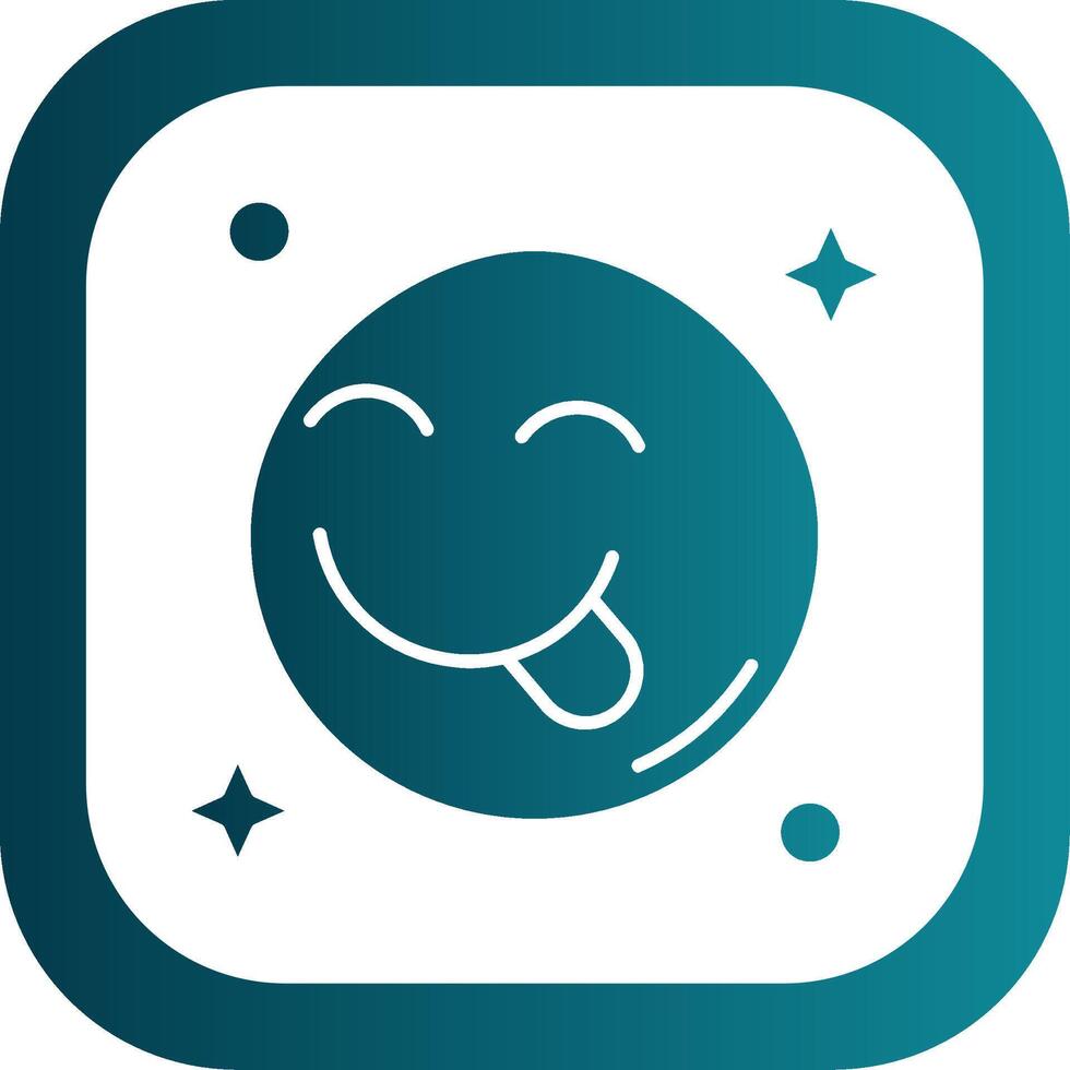 Tongue Glyph Gradient Round Corner Icon vector