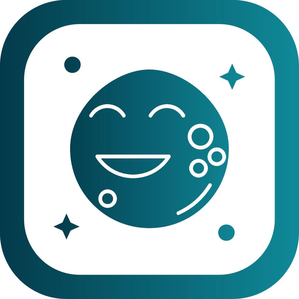 Moon Glyph Gradient Round Corner Icon vector