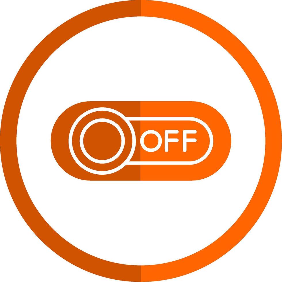 Off Glyph Orange Circle Icon vector