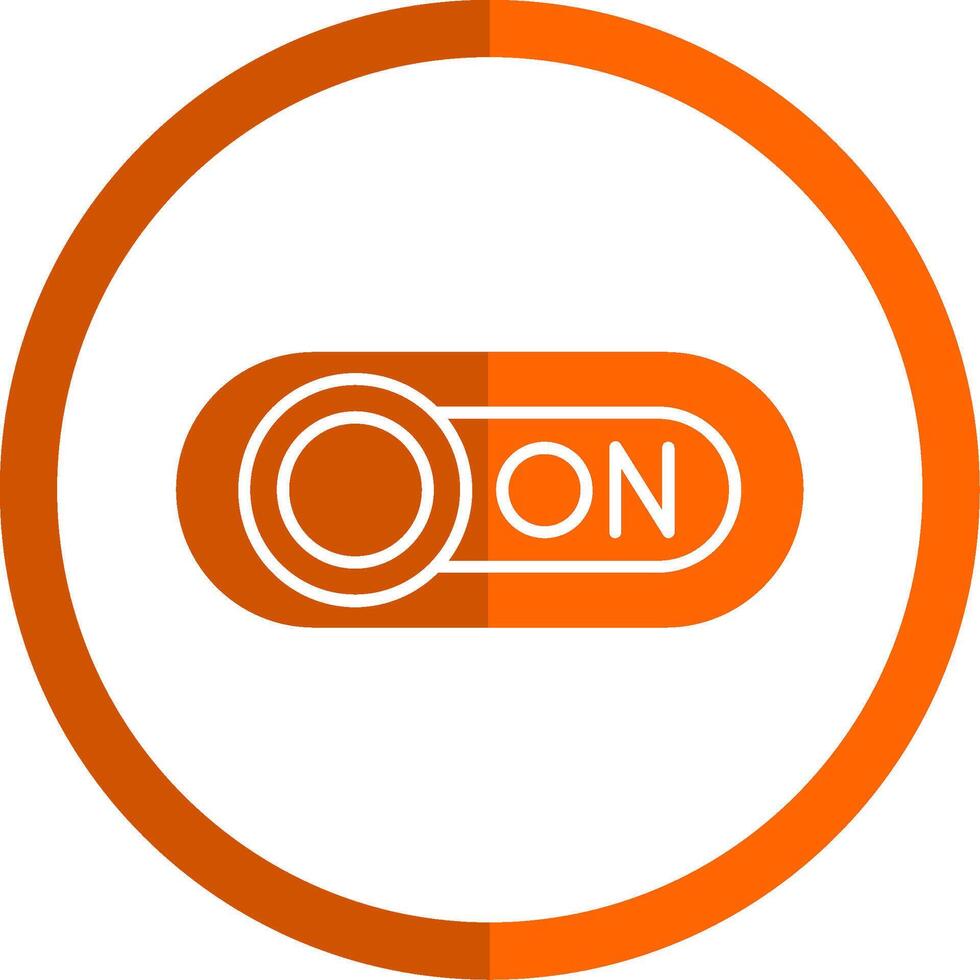 On Glyph Orange Circle Icon vector