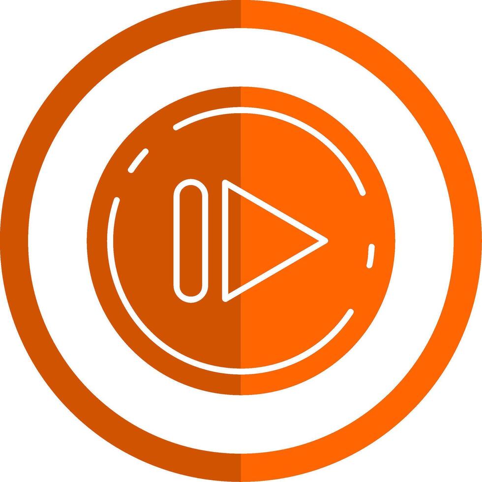 Next Glyph Orange Circle Icon vector