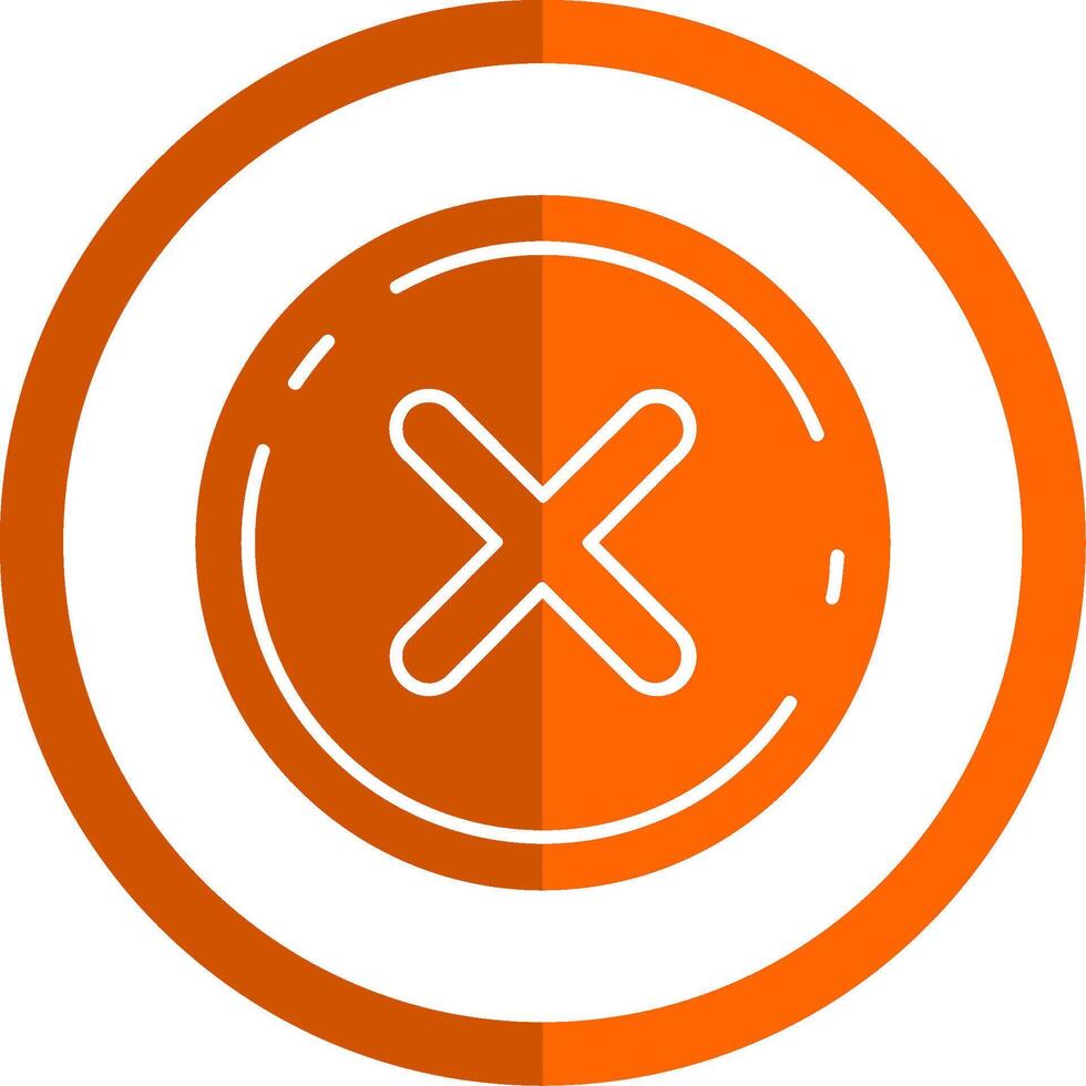 Cancel Glyph Orange Circle Icon vector