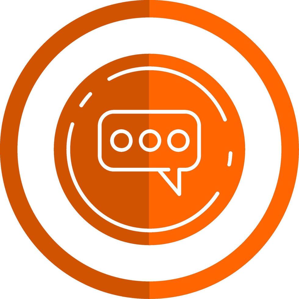 Comment Glyph Orange Circle Icon vector