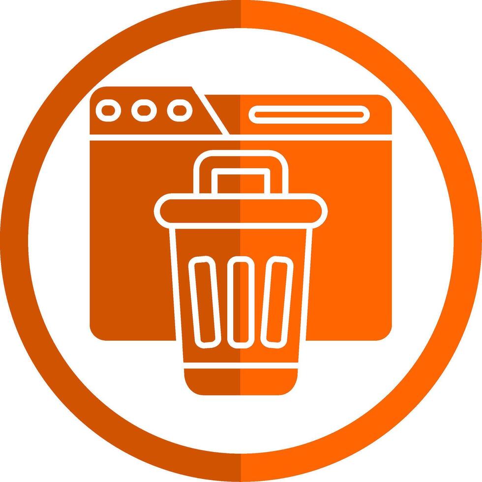 Bin Glyph Orange Circle Icon vector