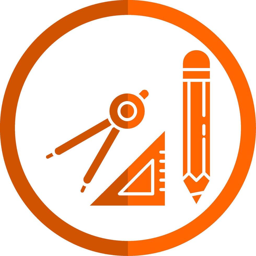 Geometry Glyph Orange Circle Icon vector