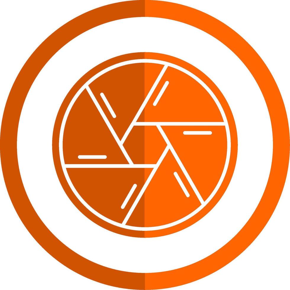 Shutter Glyph Orange Circle Icon vector