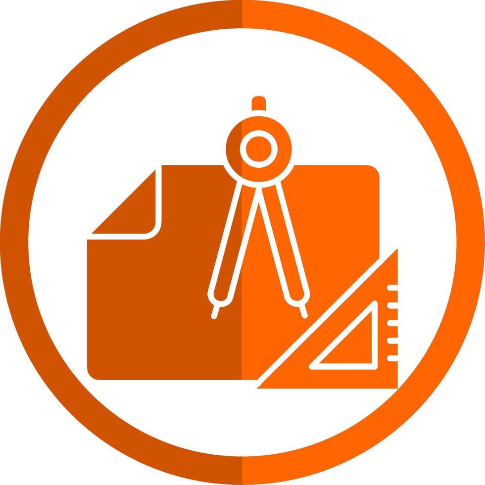 Compass Glyph Orange Circle Icon vector