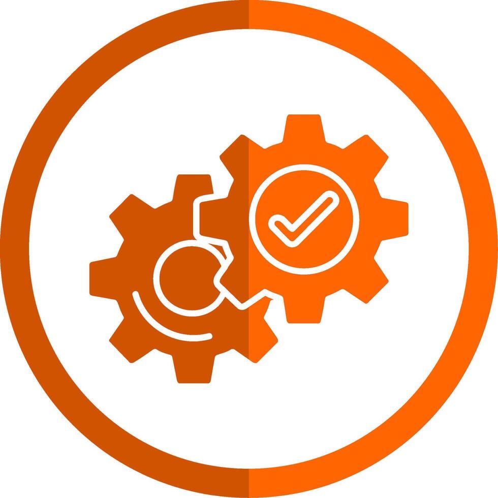 Setting Glyph Orange Circle Icon vector
