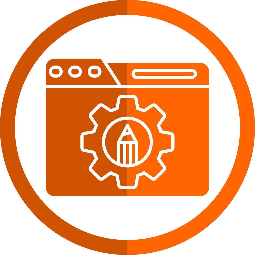 Settings Glyph Orange Circle Icon vector
