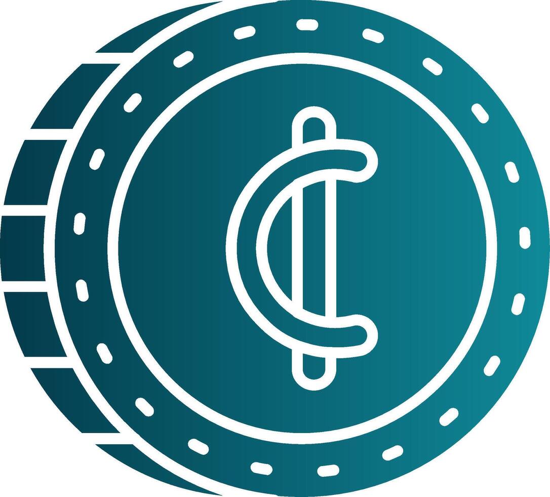 Cedis Glyph Gradient Round Corner Icon vector