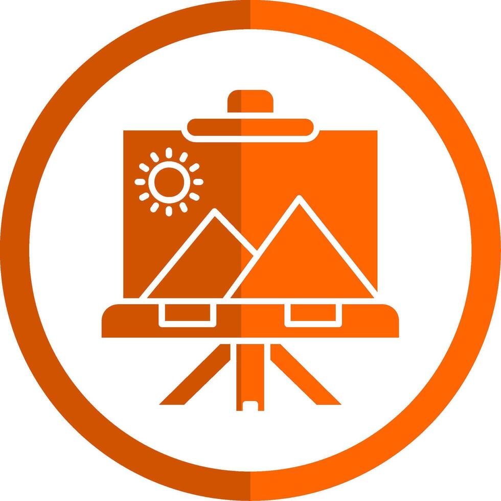 Canvas Glyph Orange Circle Icon vector