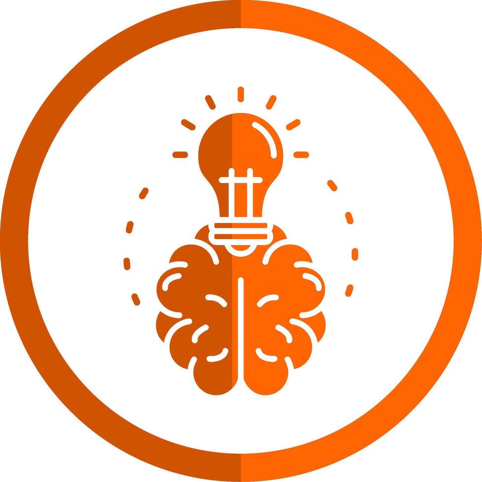 Brainstroming Glyph Orange Circle Icon vector