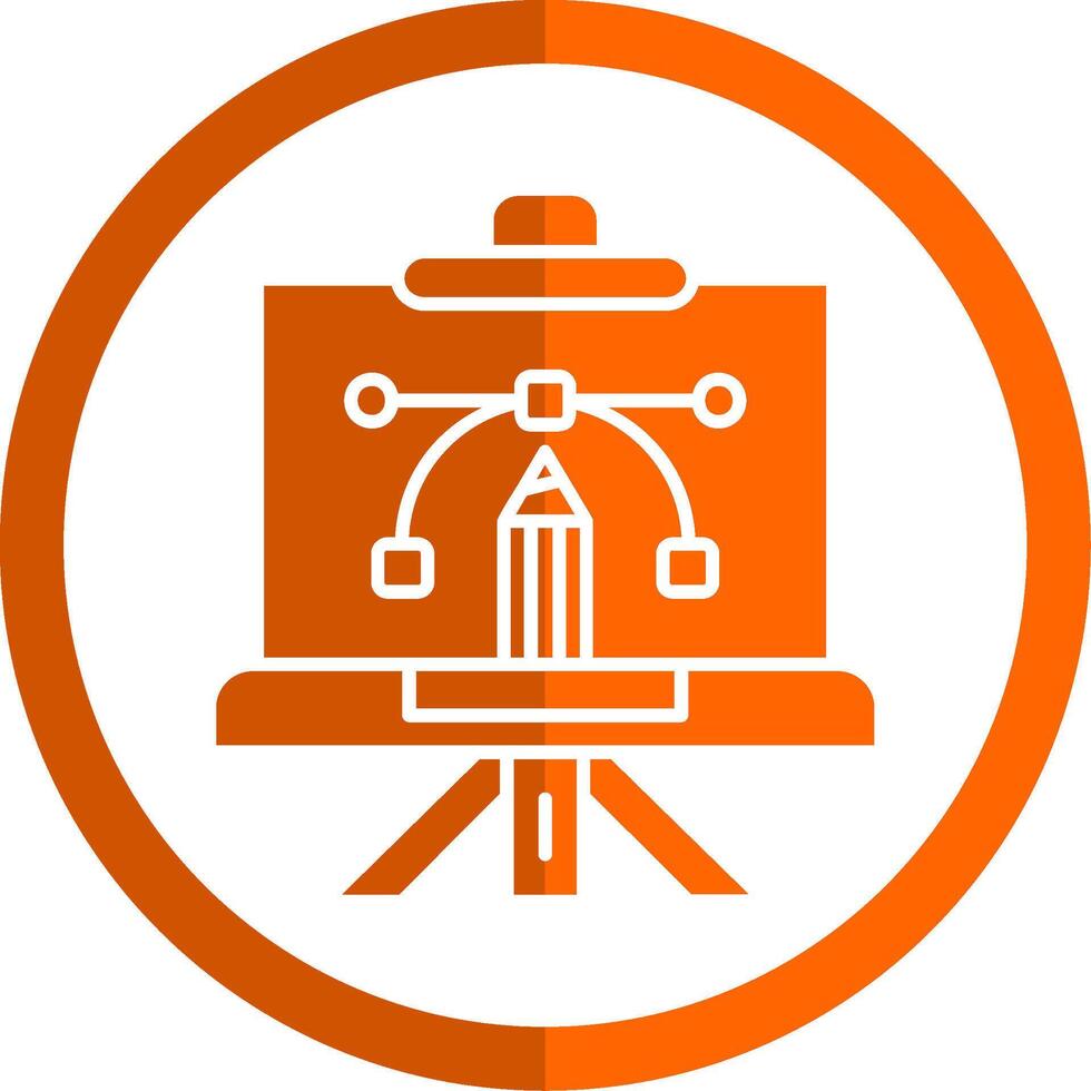 Canvas Glyph Orange Circle Icon vector