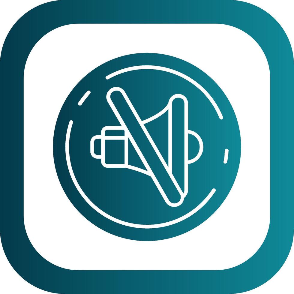 Mute Glyph Gradient Round Corner Icon vector