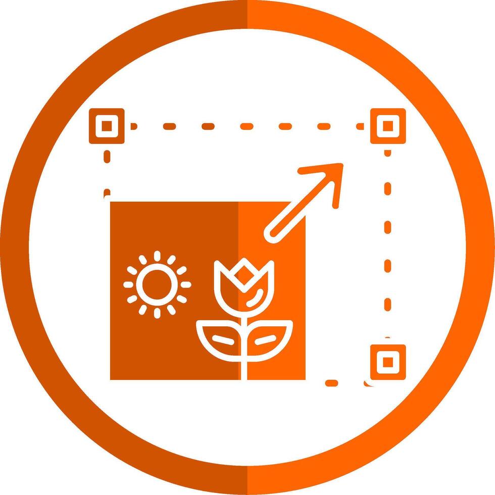 Resizing Glyph Orange Circle Icon vector