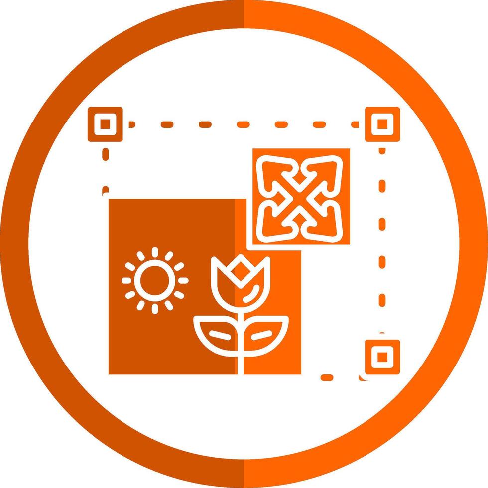 Move Glyph Orange Circle Icon vector