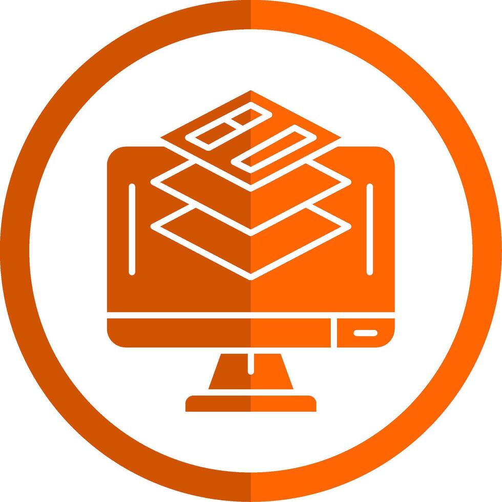 Layer Glyph Orange Circle Icon vector