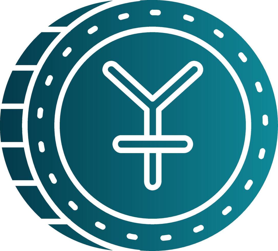 Yuan Glyph Gradient Round Corner Icon vector