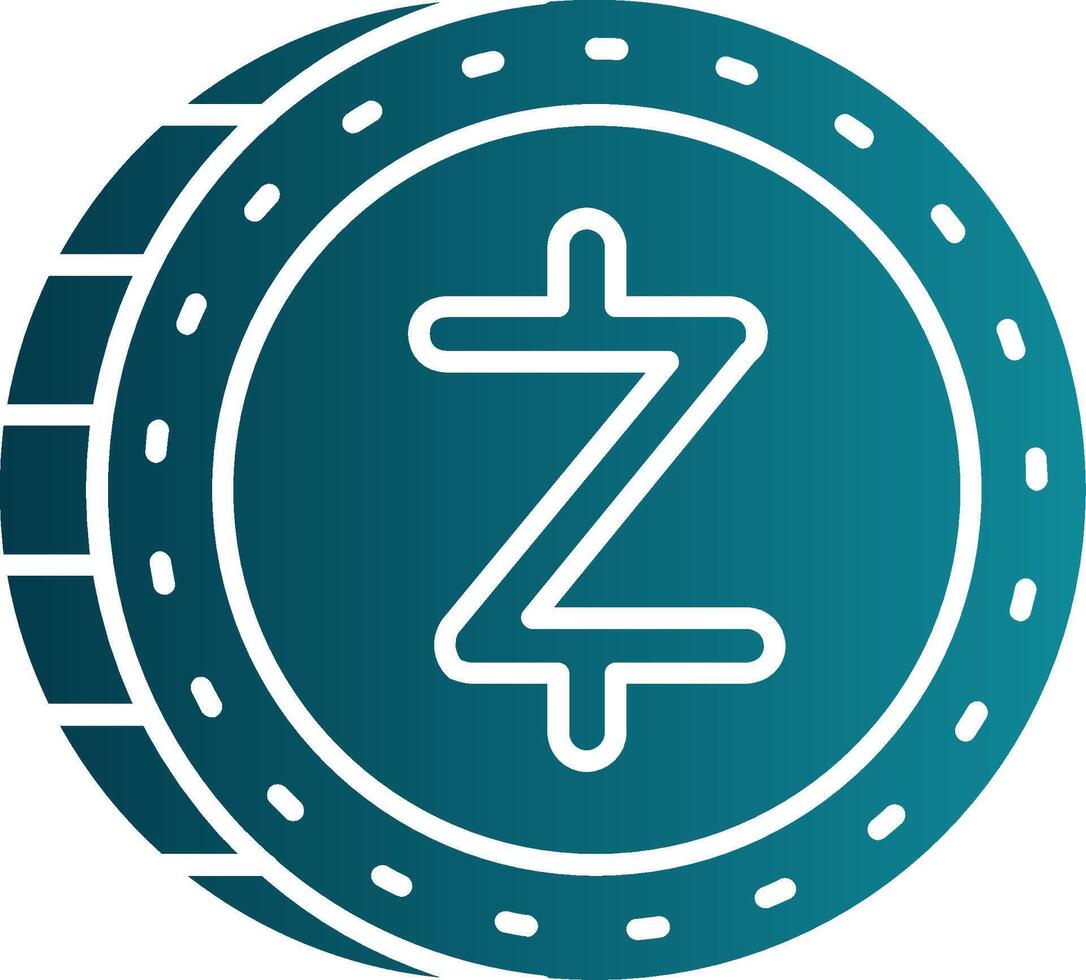 Zcash Glyph Gradient Round Corner Icon vector