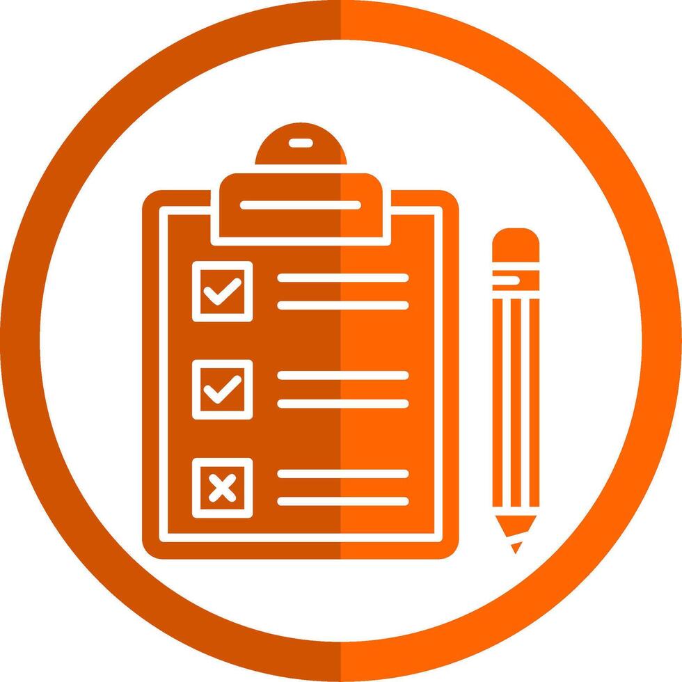 Task Glyph Orange Circle Icon vector