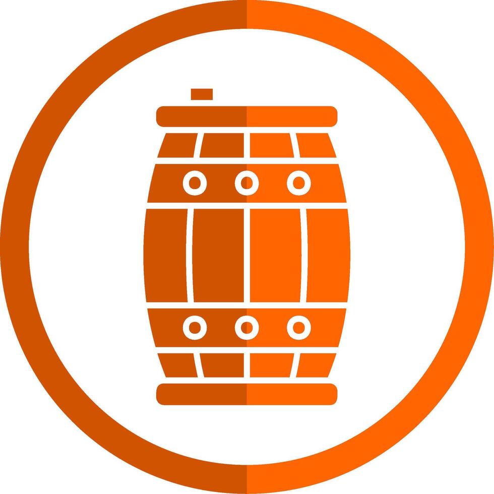 Barrel Glyph Orange Circle Icon vector