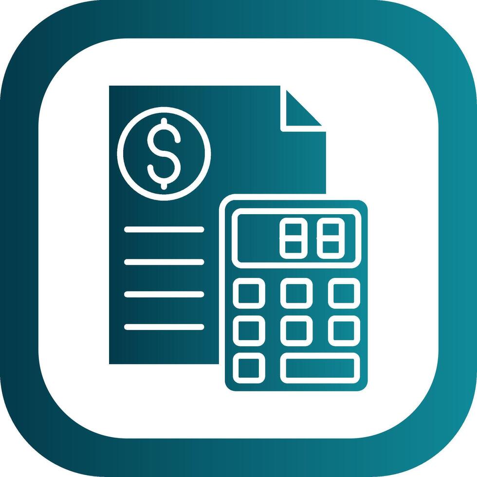 Calculator Glyph Gradient Round Corner Icon vector