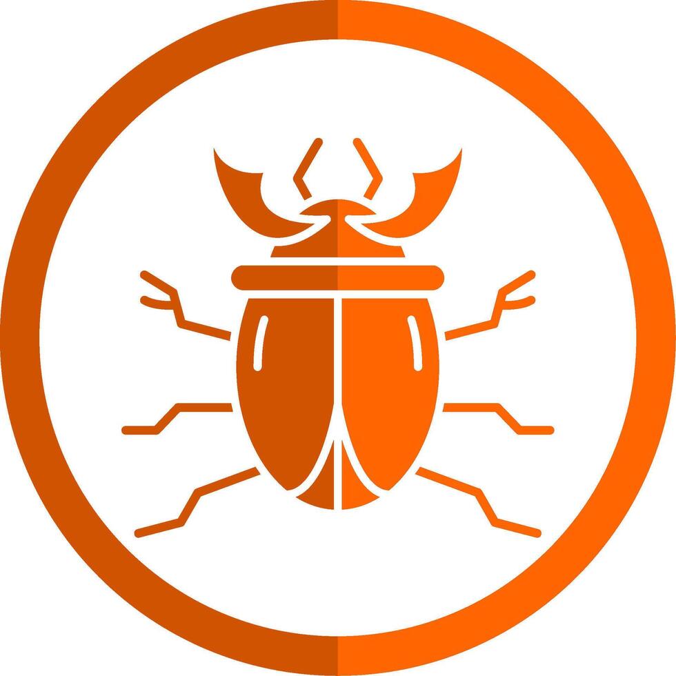 escarabajo glifo naranja circulo icono vector