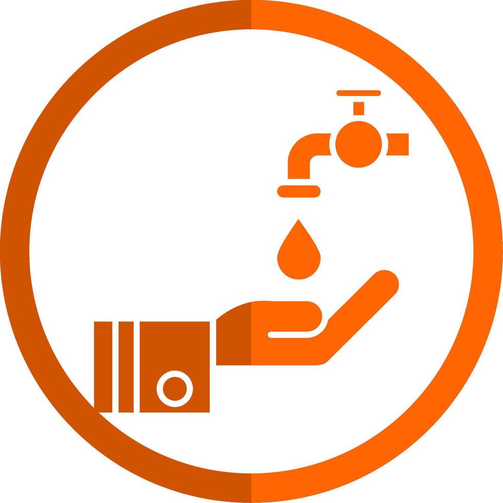 Wudu Glyph Orange Circle Icon vector