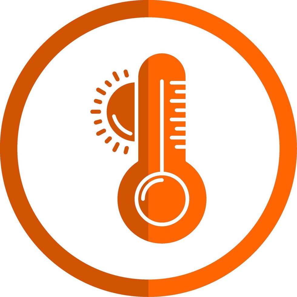 Weather Glyph Orange Circle Icon vector