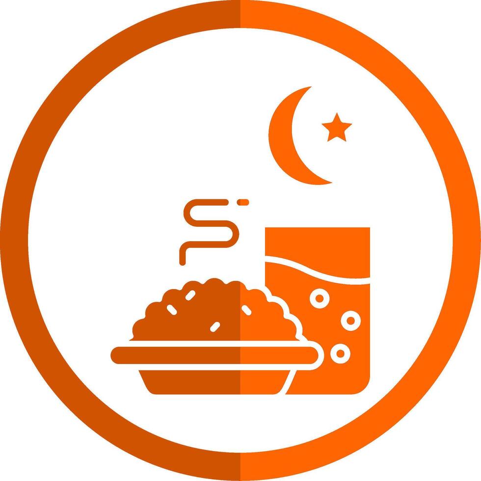 Iftar Glyph Orange Circle Icon vector