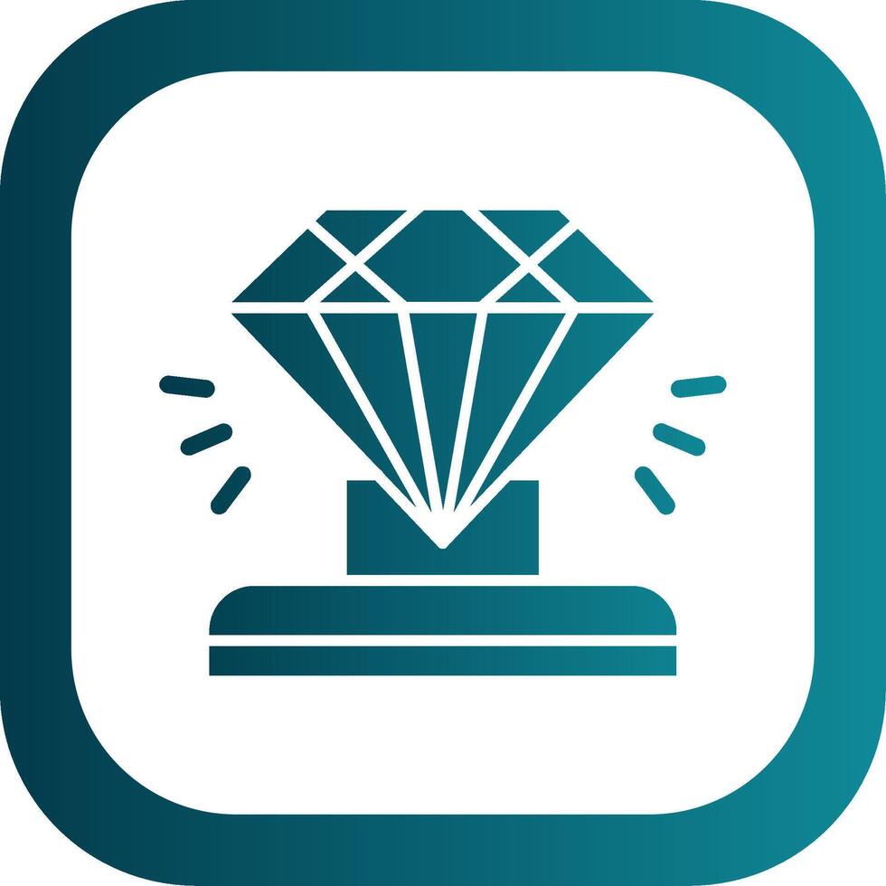 Diamond Glyph Gradient Round Corner Icon vector