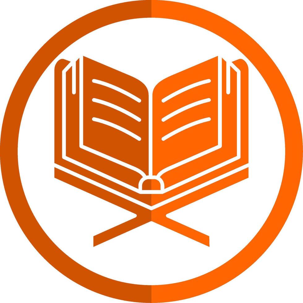 Read Glyph Orange Circle Icon vector
