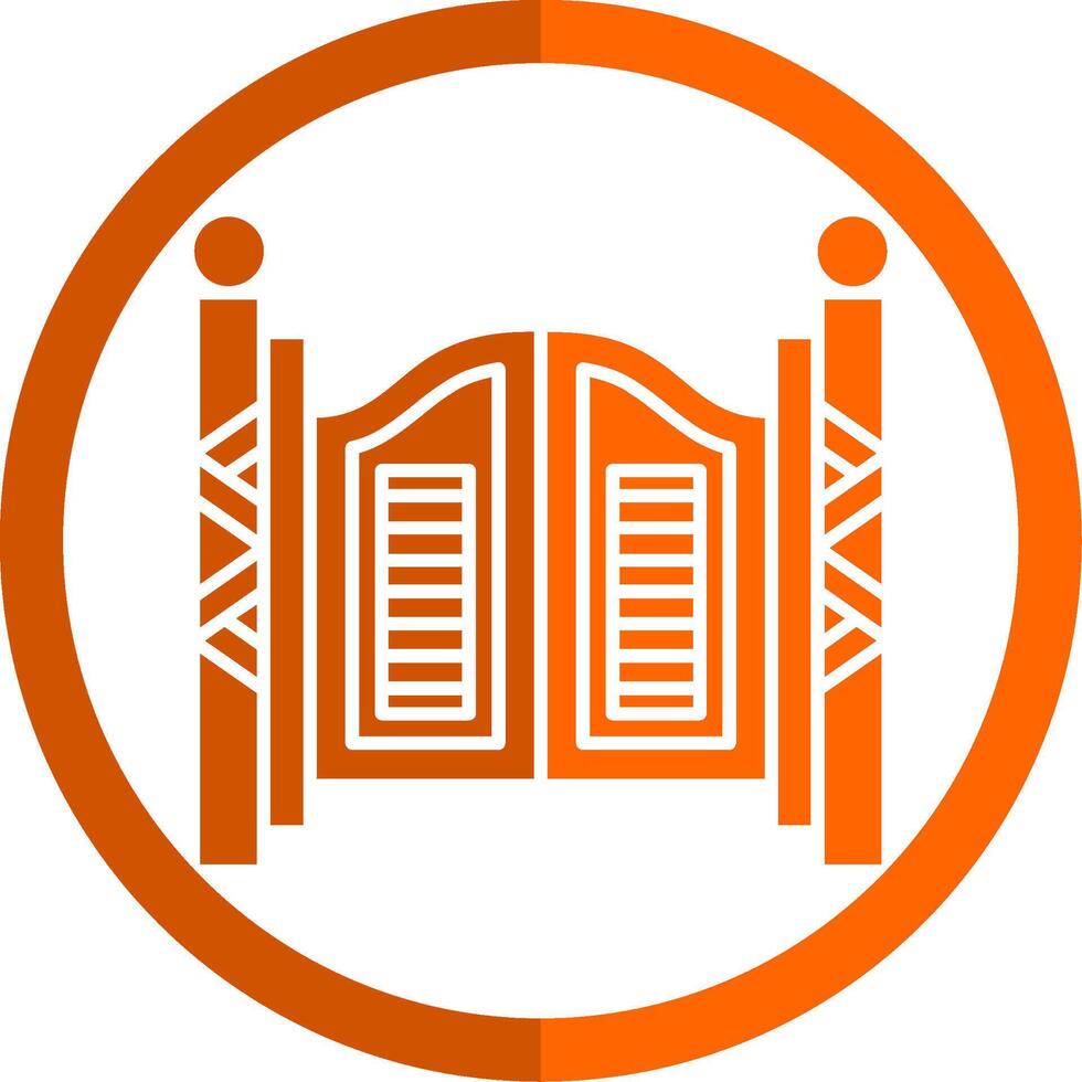 Saloon Glyph Orange Circle Icon vector