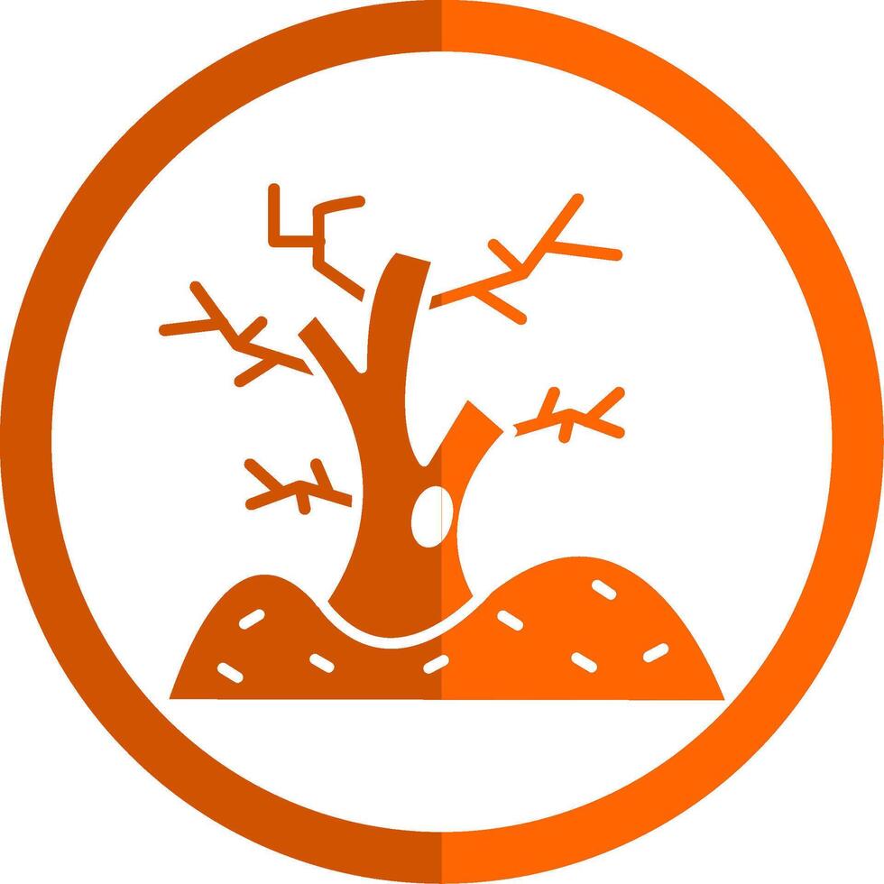 árbol glifo naranja circulo icono vector