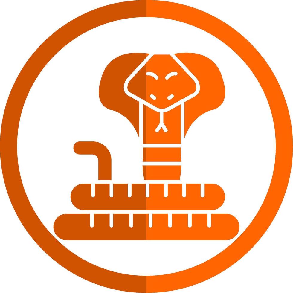 Cobra Glyph Orange Circle Icon vector