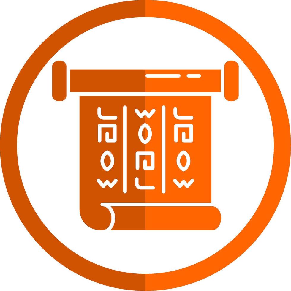 words Glyph Orange Circle Icon vector
