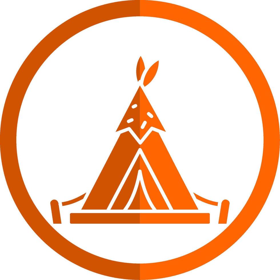 Tent Glyph Orange Circle Icon vector