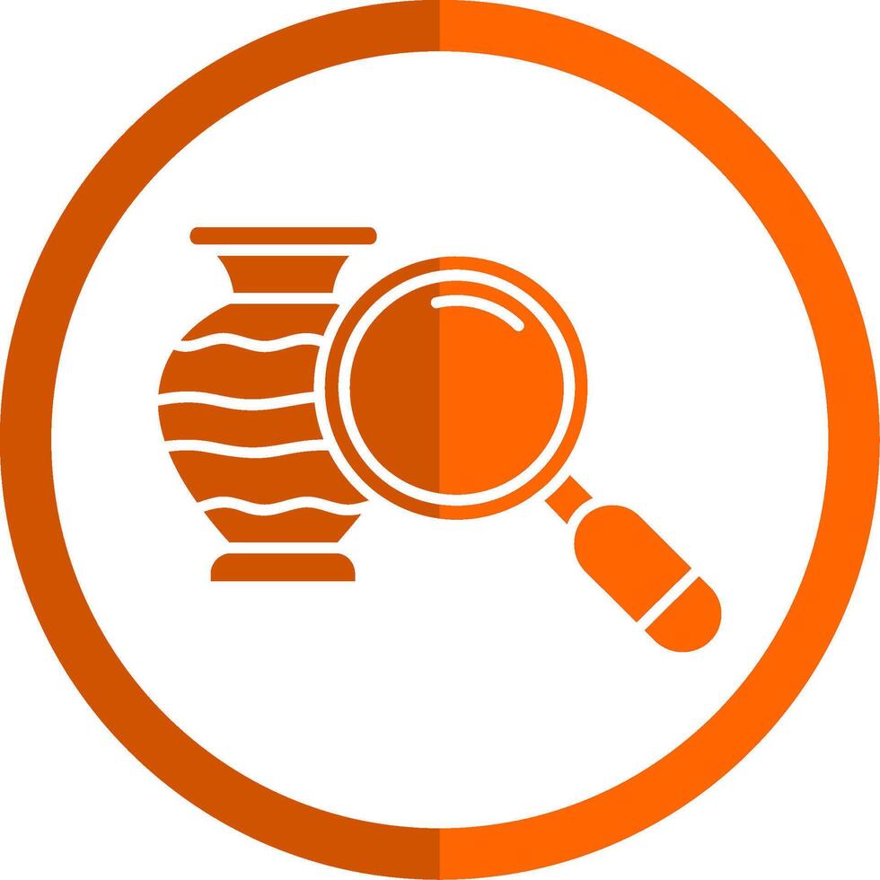 Loupe Glyph Orange Circle Icon vector