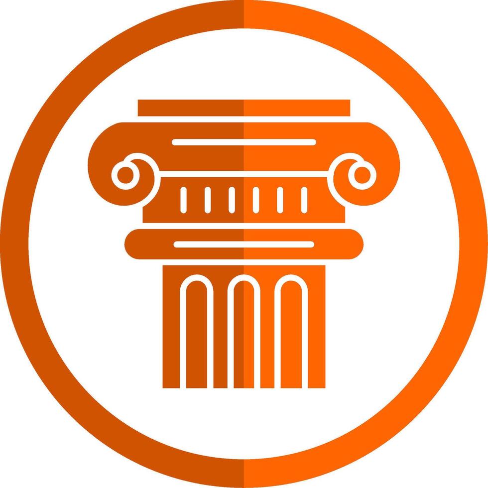Pillar Glyph Orange Circle Icon vector