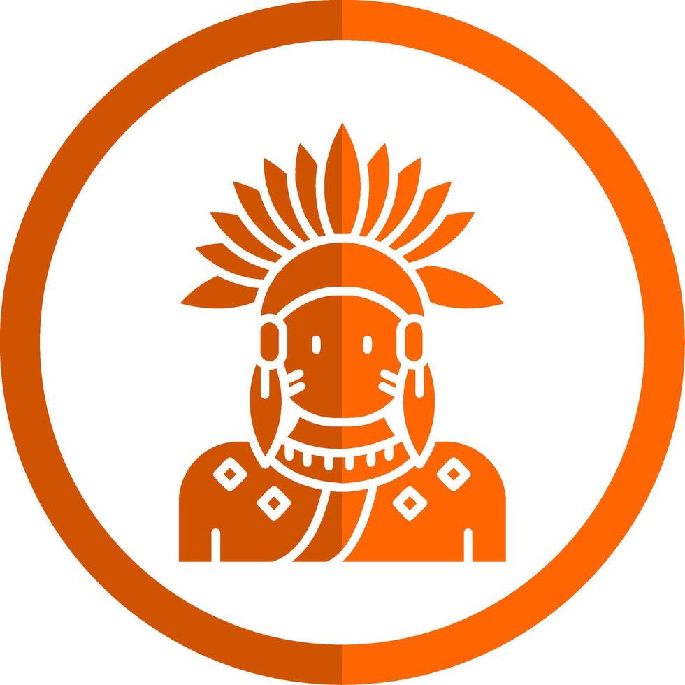 Indian Glyph Orange Circle Icon vector
