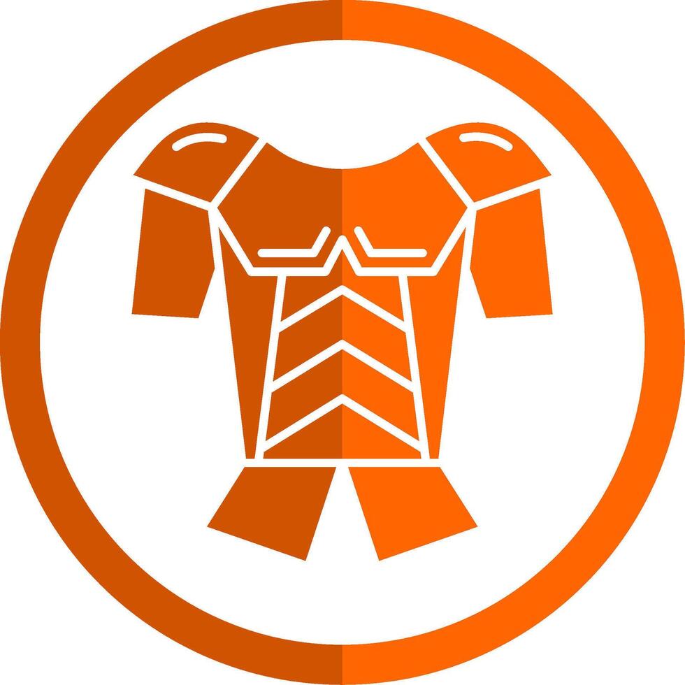 Armor Glyph Orange Circle Icon vector