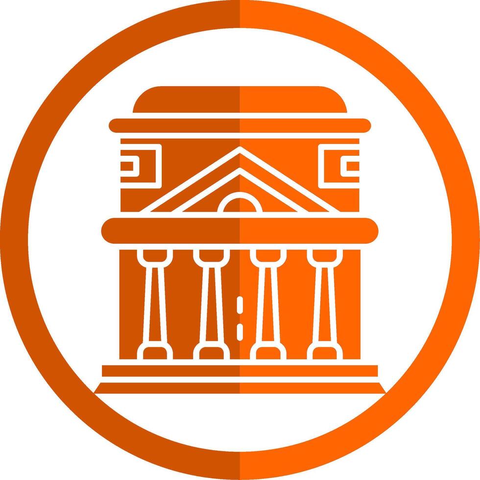 Pantheon Glyph Orange Circle Icon vector