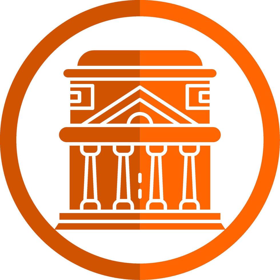 panteón glifo naranja circulo icono vector