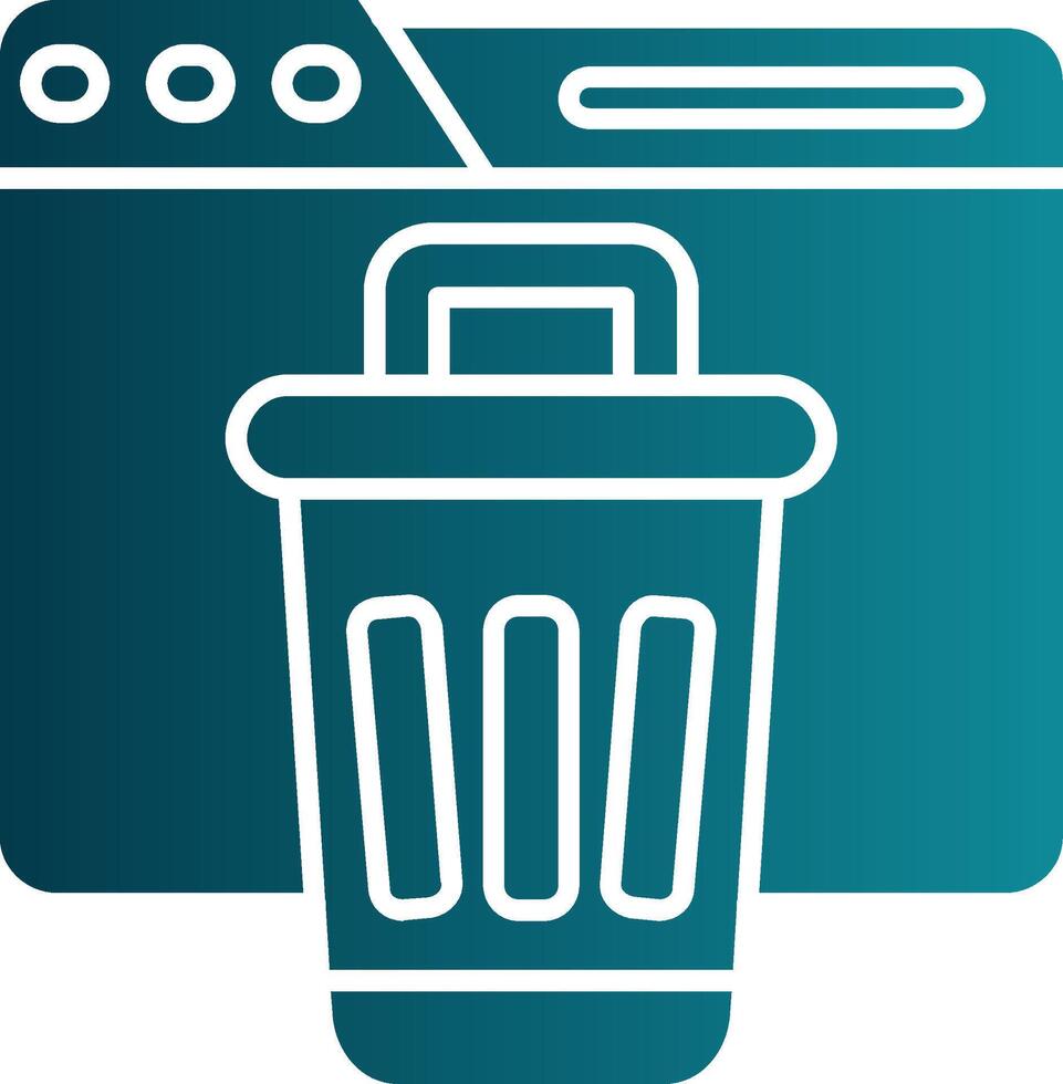 Bin Glyph Gradient Round Corner Icon vector