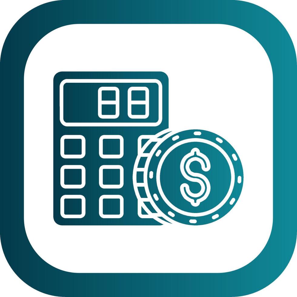 Calculator Glyph Gradient Round Corner Icon vector