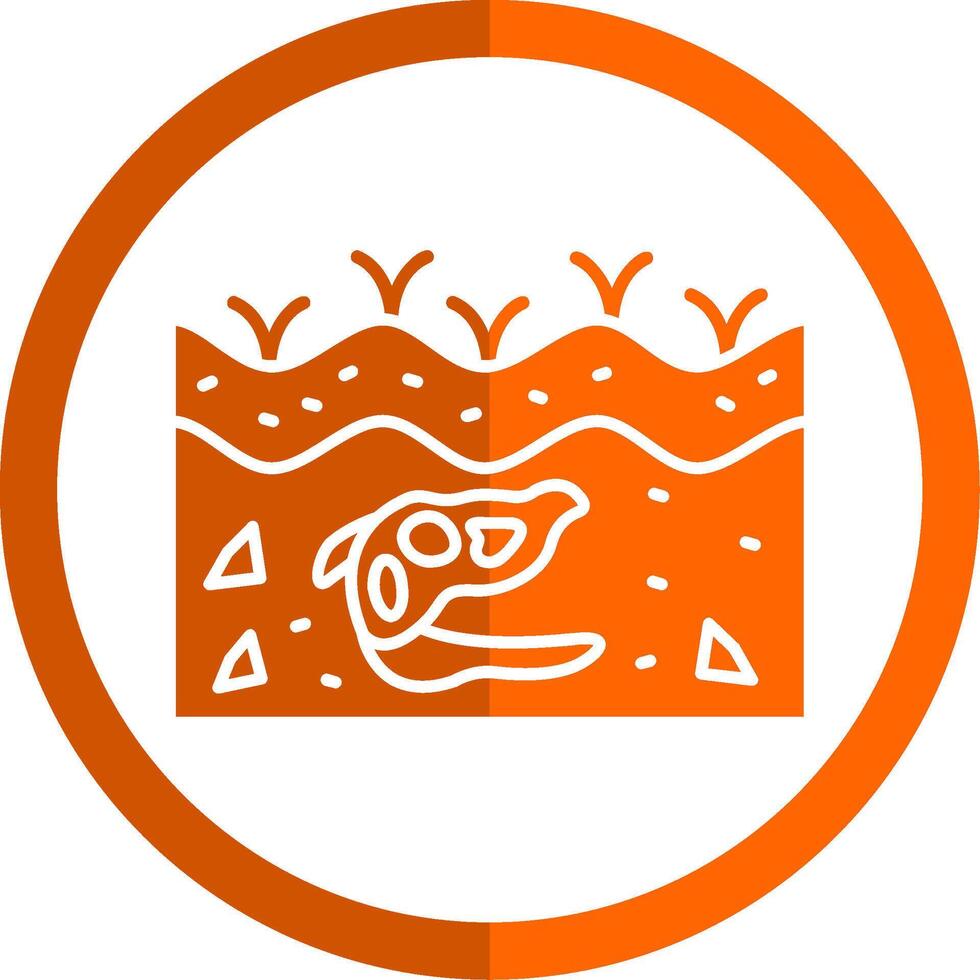 Fossil Glyph Orange Circle Icon vector
