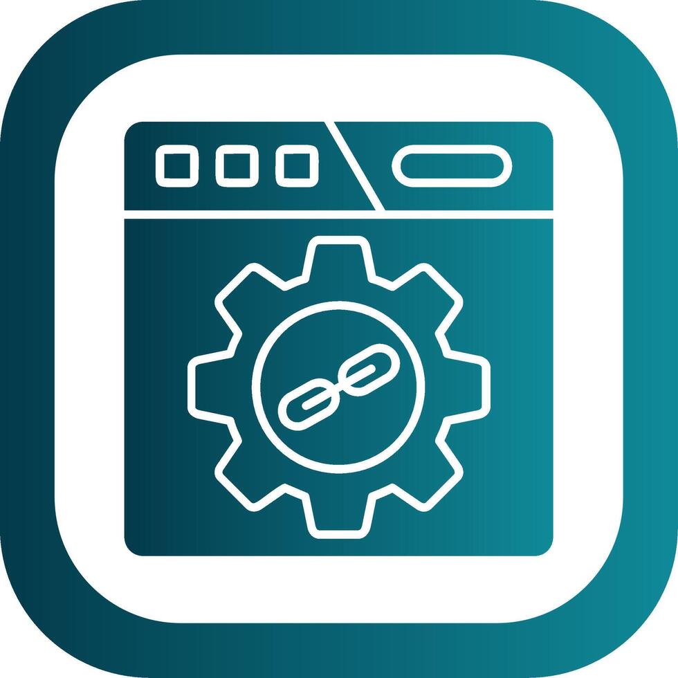 Backlink Glyph Gradient Round Corner Icon vector